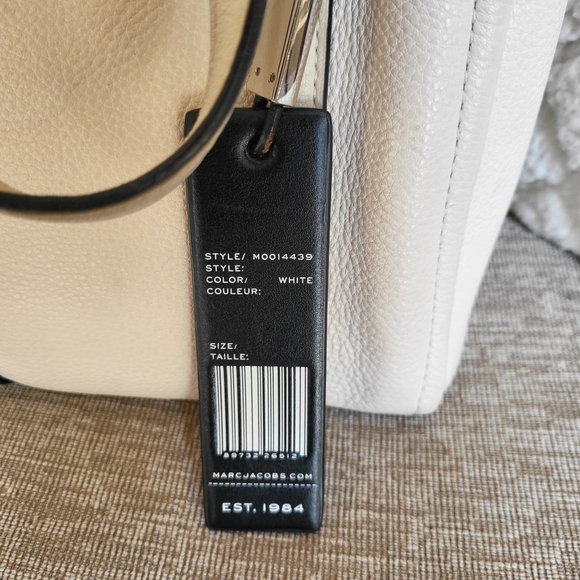Marc Jacobs Pebbled Leather The Tag Crossbody Bag Off White Magnetic Closure - Picture 13 of 15